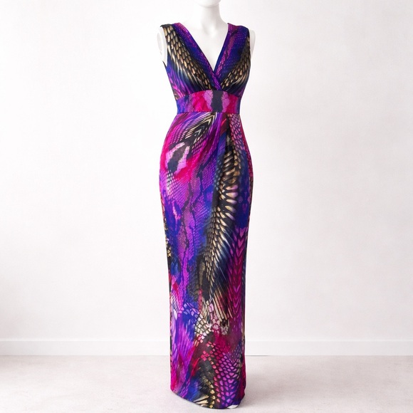 Boston Proper Dresses & Skirts - Boston Proper Snake Print Maxi Dress Size 8 Purple Pink Bodycon